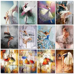 SDOYUNO Figure Painting By Numbers Ballerina Girl Diy Crafts Acrylic Paint Home Decor Picture Of Coloring By Numbers For Adult K