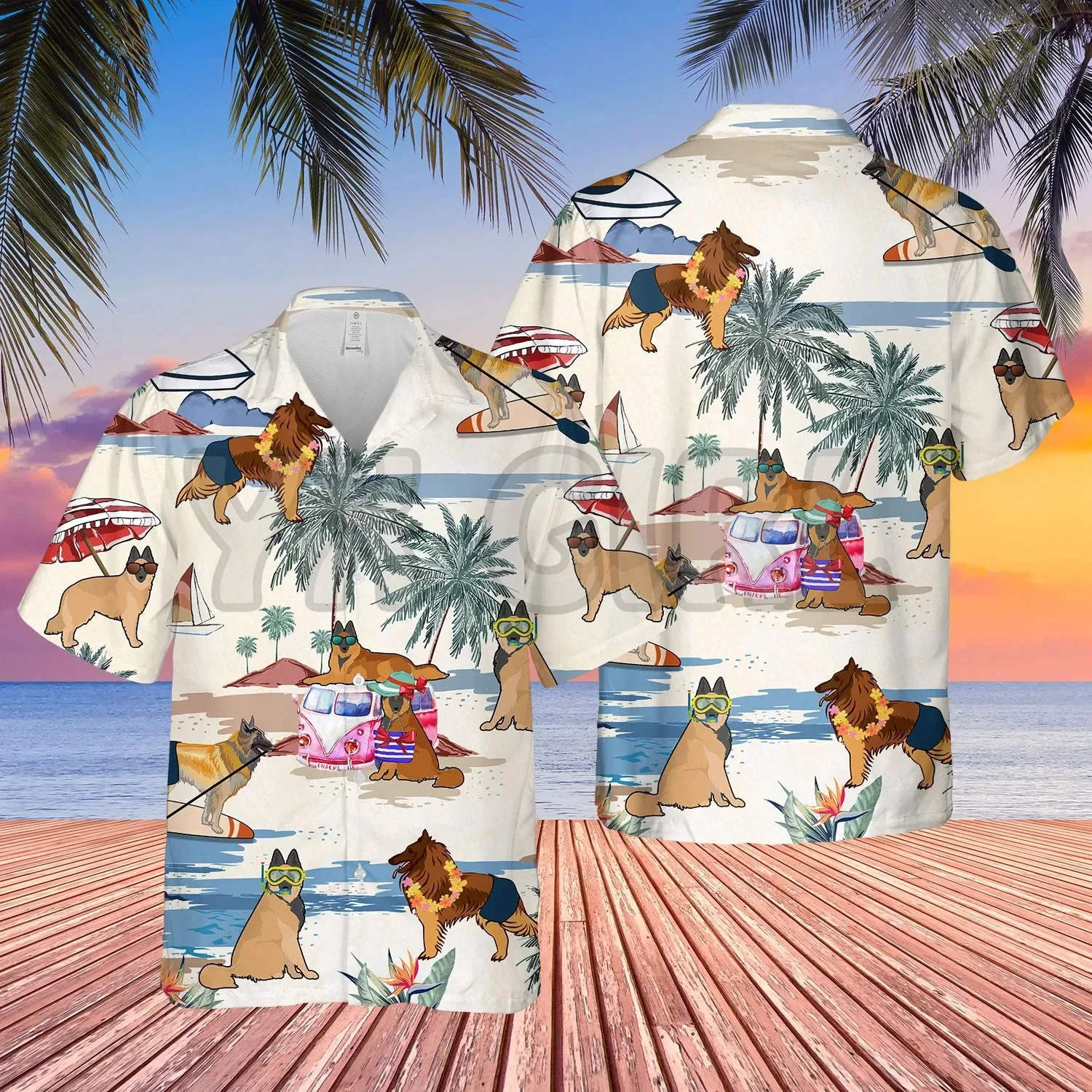 BLOODHOUND-camisa hawaiana con estampado 3D para hombre y mujer, camisa informal, estilo Harajuku, Verano