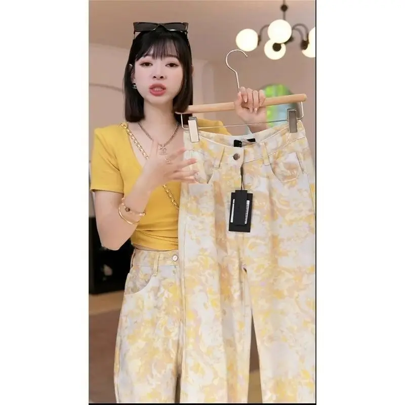 

Белые джинсы, женские пуговицы, застежка-молния, пряжка с поясом, эластичный регулируемый пояс, простой, практичный, классический