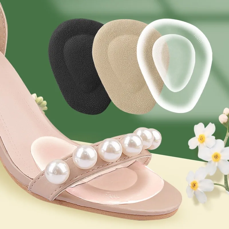 Cuscinetti antiscivolo in gel di silicone per l'avampiede Inserti per fascite plantare Mezze solette per scarpe da donna Sandali con tacco alto anti-dolore