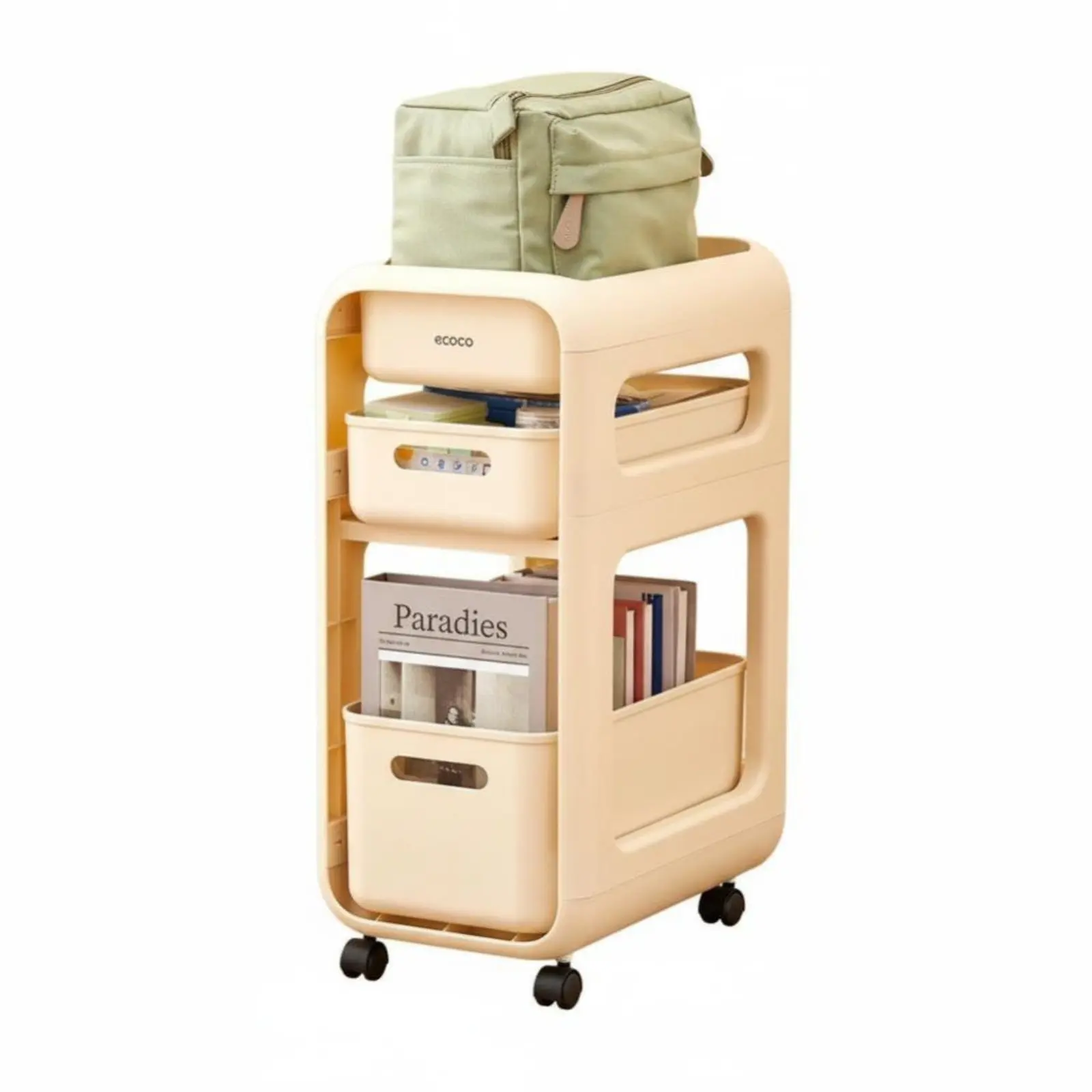 

Мобильная стойка-органайзер на колесиках с несколькими ярусами, экономящая место, прочная конструкция, для установки под столом, в классе