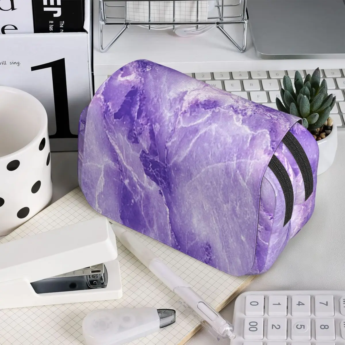 

Пурпурный пенал MARBLE для мальчиков и девочек, школьный пенал-коробка, сумка для канцелярских принадлежностей, органайзер для ручек
