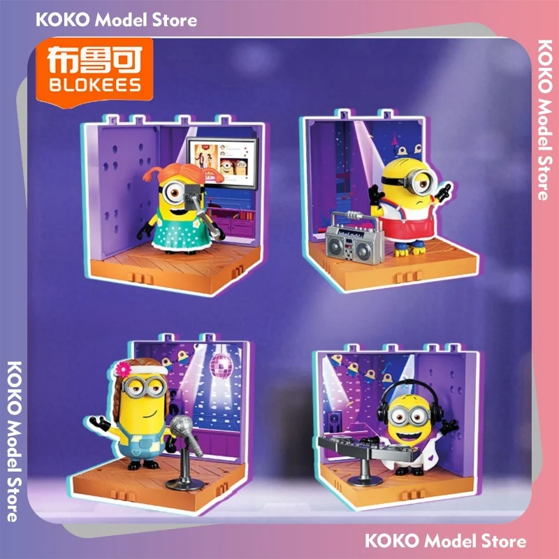 Blokees Minions Jelly Factory Celebration Party Magic Series Building Blocks Action Figure Collectible Model Toy Pre painted