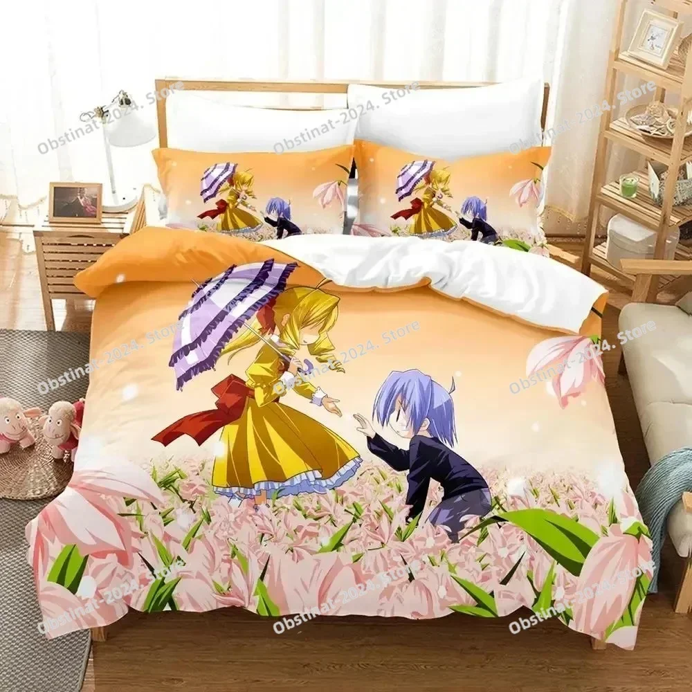 Juego de cama de Anime Hayate the Combat Butler, edredón individual impreso, funda nórdica, funda de almohada, juegos de 3 piezas, tamaño para niños y adultos