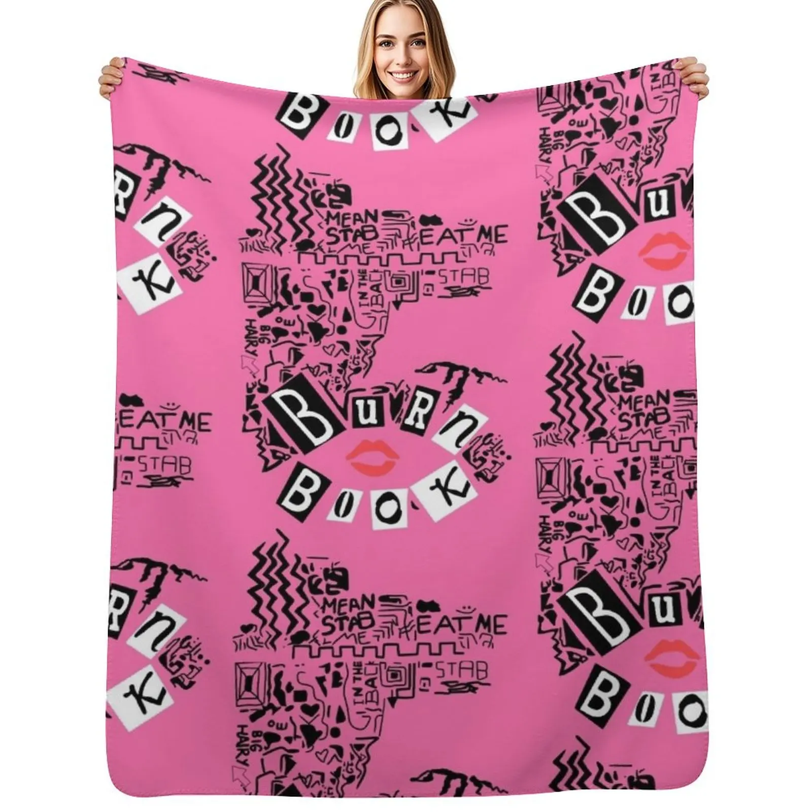 Burn Book - Mean Girls Throw Blanket Manta portátil y ligera para viajes y camping