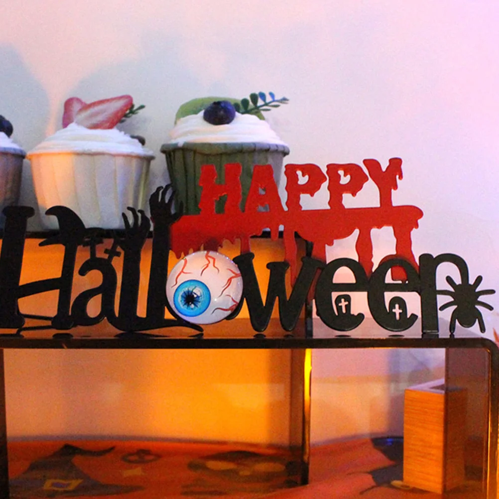 

Halloween Iron Table Sign Decorative Tabletop Centerpiece Happy Halloween Party Decoration Desktop Ornament Adornments