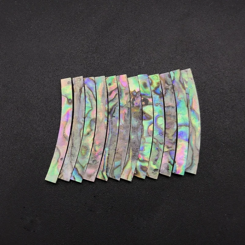12pcs/set Mother of Shell Guitar Rosette Paua Abalone White Shell Curved Strips Guitar Sound Hole Inlay 2mm 3mm 4mm width