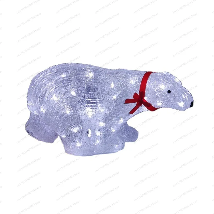 

Polar bear acrylic luminous statue festival park shopping mall christmas landscape three-dimensional led night scene