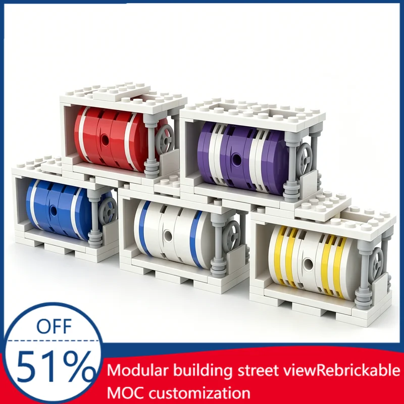 

NEW 195Pcs Tankcontainer Custom Building Blocks Colorful Industrial Tank Container Model Educational Assembly Toy For Collectors