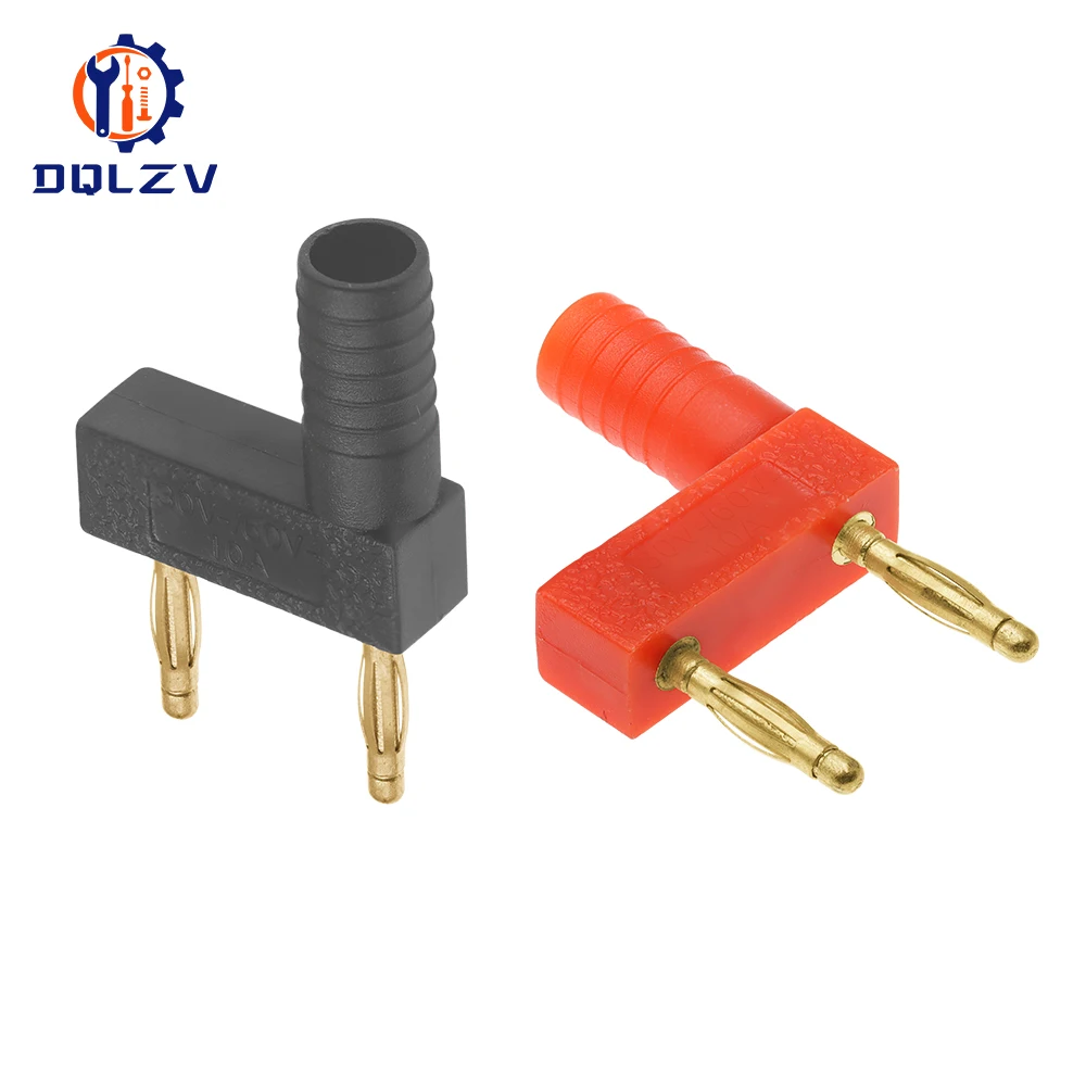 2mm Banana Plug 10A 30V 60V Pure Copper Gold Plated Short Circuit Adapter Double Row One Female Two Male Spacing 12MM