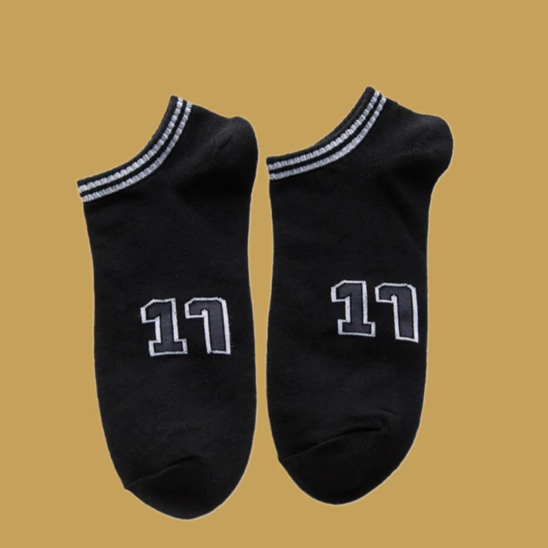 5/10 Pairs New Socks Men's Spring And Summer Short Tube Black Striped Boat Socks Men's Socks Cotton Casual Socks