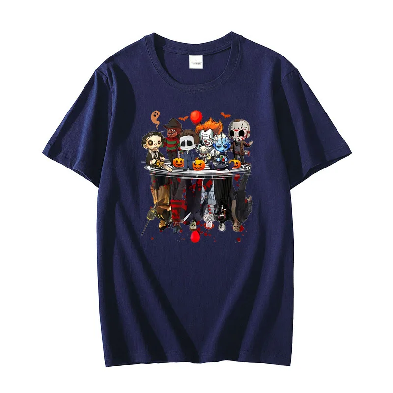 Horror Movies Character Halloween Clothes Costume Gift T-Shirt Gothic Style Graphic Tee Top Short Sleeve Blouses for Kids Adults