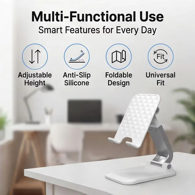 Desktop Phone Stand Tablet Live Streaming Phone Stand Multi-functional Foldable Lazy Bracket For Smartphone Cell Phone Portable
