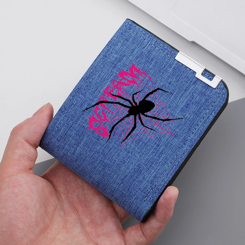 جديد الرجال المحفظة قماش مزدوجة قابلة للطي سستة عملة جيب لحاملي بطاقات الهوية حاملي البطاقات القصيرة المحفظة