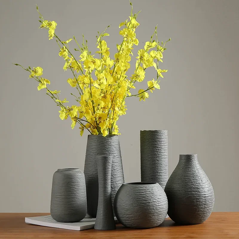 for Modern Simple Ceramic Vase Nordic Style Blue and White Porcelain Creative Flower Arrangement Ware for Living Room Decor