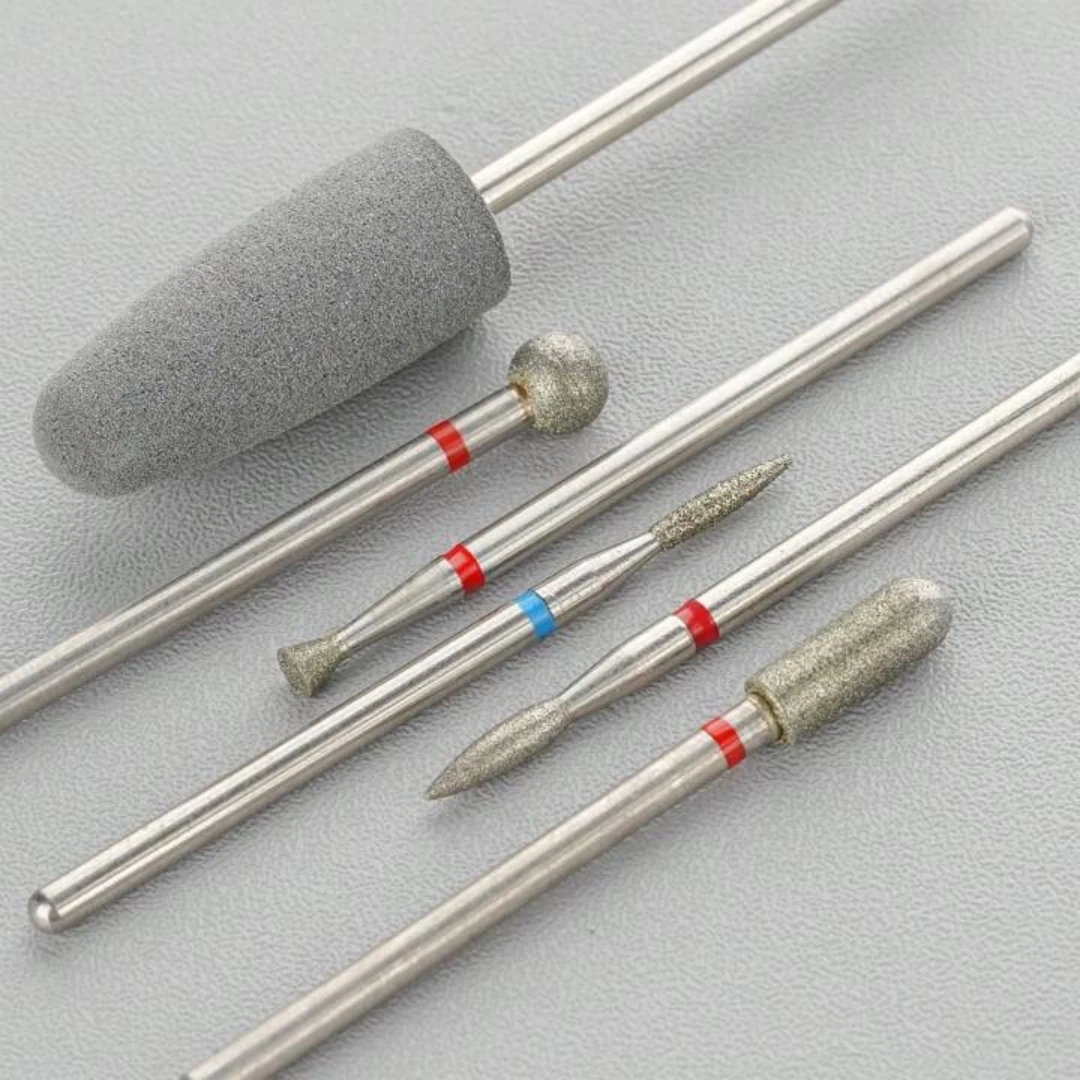 6個/セット ダイヤモンドサンドネイルファイル ドリル キューティクル研磨ビット ネイルグラインディングヘッド 電動マニキュアセット アクリルネイル除去用