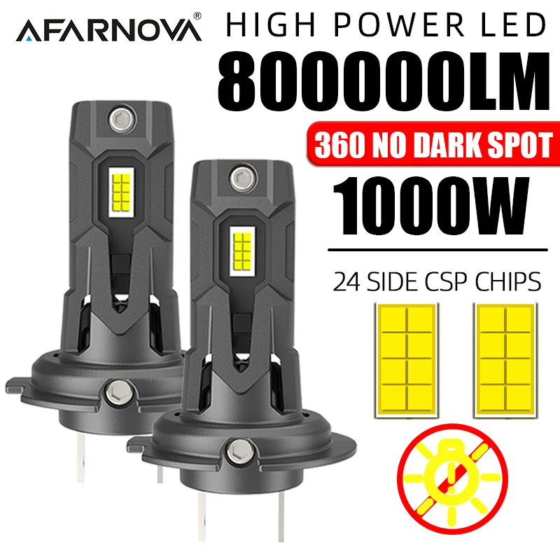 

2PCS LED H7 Headlight Bulbs High Quality 6000K White Canbus Car Bulb H7 Low Beam LED Wireless Fan Turbo charging Plug and Play