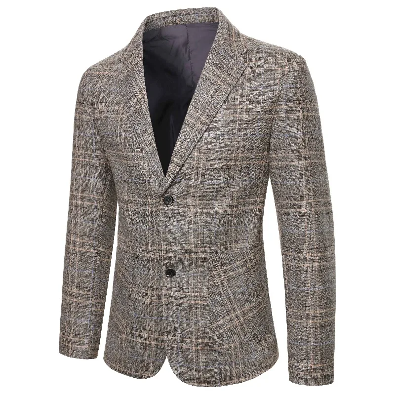 

New Spring Men Plaid Business Casual Blazers Jackets Male formal Wear Suits Coats Quality Man Slim Blazers Jackets Coats Size 4X