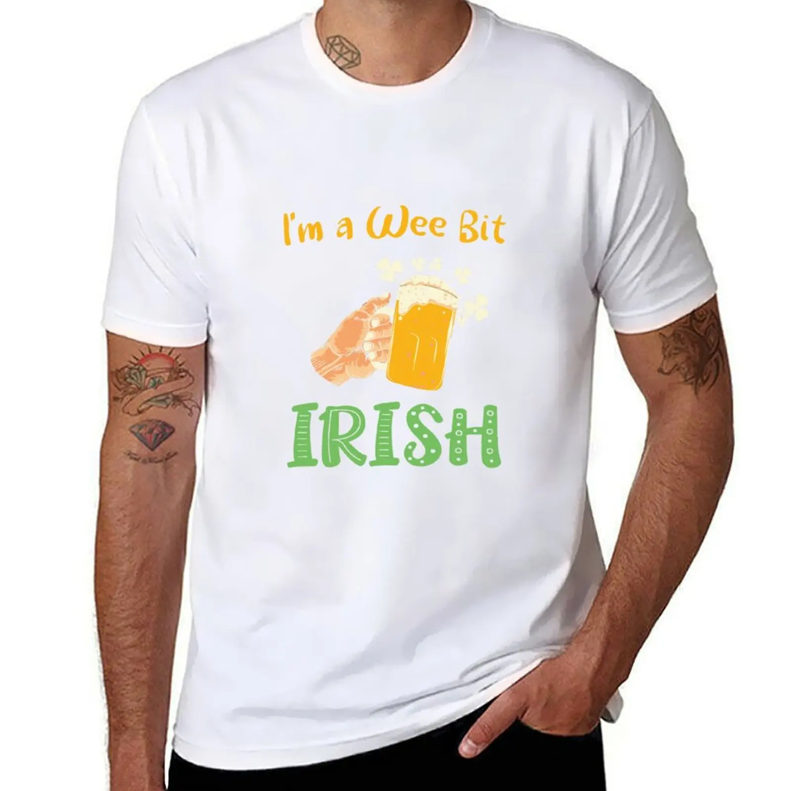

St Patricks Day I'm A Wee Bit Irish Saying T-Shirt sports fans Funny t-shirts topping funny gifts plain white t shirts men
