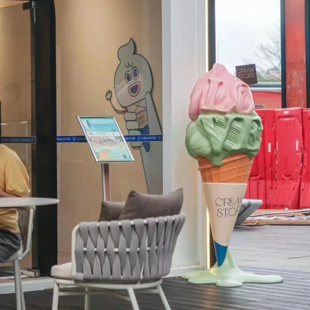 Simulation ice cream ornament FRP dessert shop summer popsicle popsicle cone store shopping mall sugar water shop decoration
