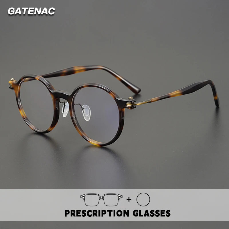 

Gatenac Роскошные ацетатные очки для чтения мужские круглые фотохромные антисиний свет очки по рецепту оптические очки по индивидуальному заказу