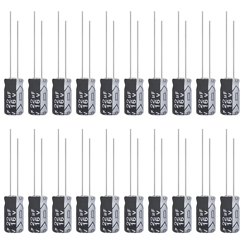 

22uF 16V 4x7mm Electrolytic Capacitor 22 UF MFD 16 Volt 0.16x0.28in Aluminum Capacitors (Pack of 20)