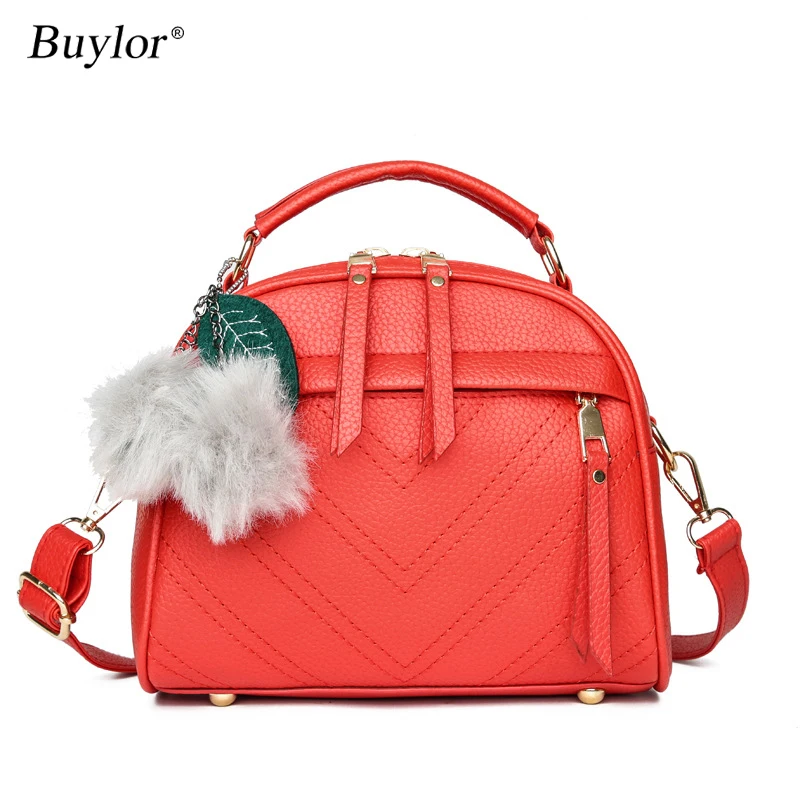 

Buylor Tassel Women’s Bags Fashion Crossbody Shoulder Bags Luxury Designer Messenger Bag PU Leather Handbag Plush Ball Tote Bag