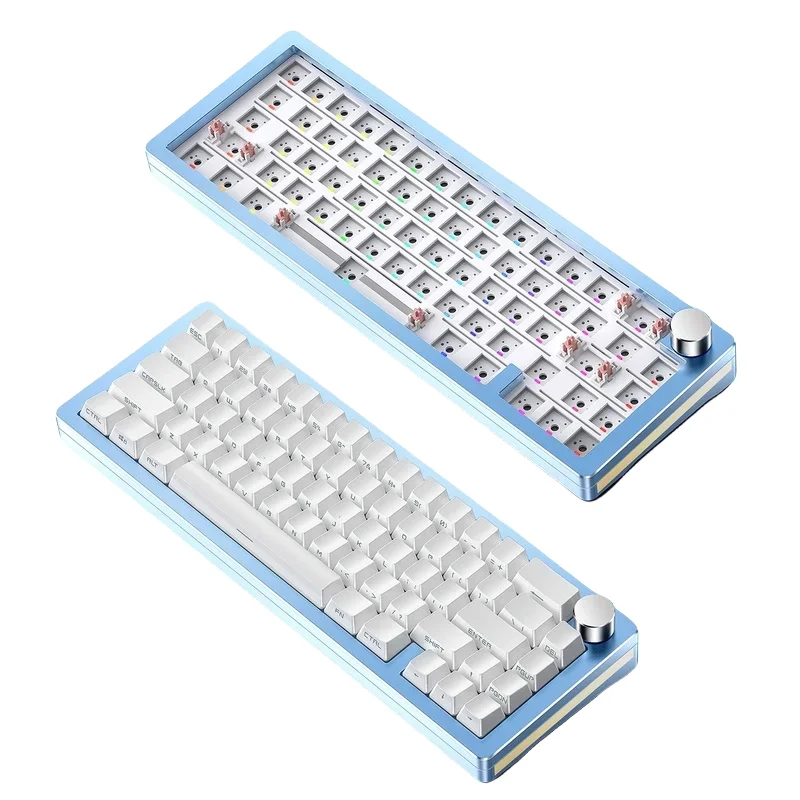 Y65 Metal Aluminum Customizedmechanical Keyboard Kit 65% Equipped With Rgb Wired Gasket Hot Plug Knob Keyboard Game Peripherals