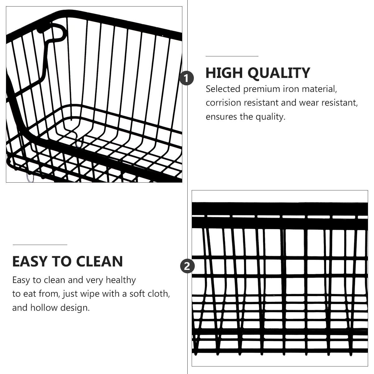 

Wrought Iron Storage Basket Metal Mesh Wire Baskets for Snack Bathroom Kitchen Home Organizer Holder Household Container