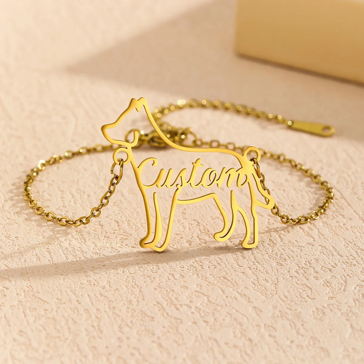 

Sausage Dog Labrador Pit Bull Sheepdog Bracelet For Women Custom Puppy Name Animal Customized Bracelet Stainless Steel Jewelry