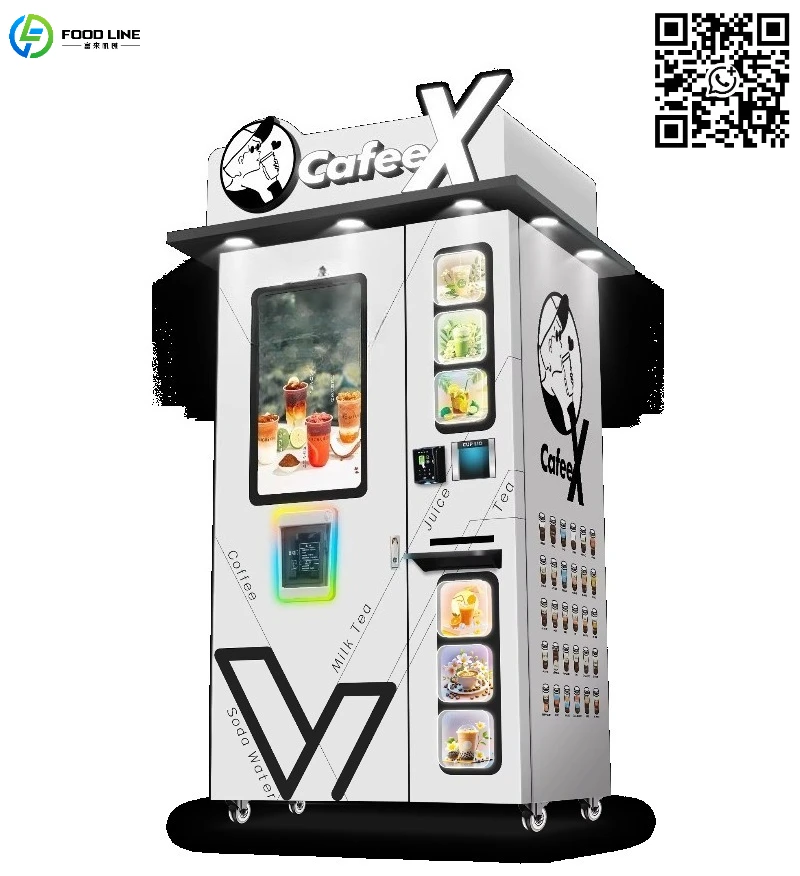 Customized New Design Outdoor Kiosk Self Service Automatic Coffee Robot Milkshake Caffe Machine
