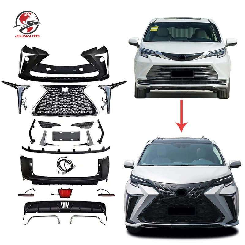 

Tuning Part JS Style Plastic Front Bumper Grill LM Body Kit For 21-24 Toyo Sienna Facelift Rear Bumper
