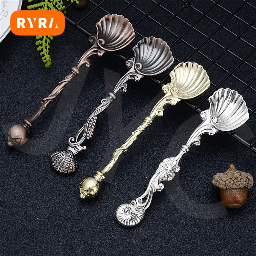 Coffee Spoon Creative Zinc Alloy Wholesale Creative Tableware Milk Spoons Eco-friendly Retro Kitchen Accessories Stirring Spoon