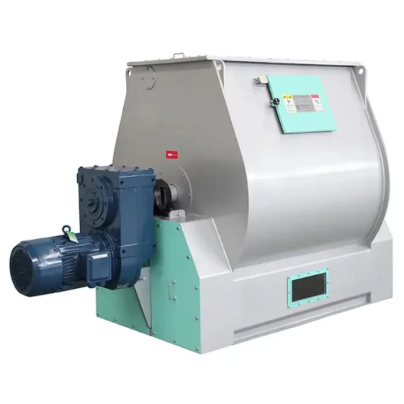 New conditions for industrial biaxial propeller animal and poultry feed mixers, the core components of the motor are beautiful
