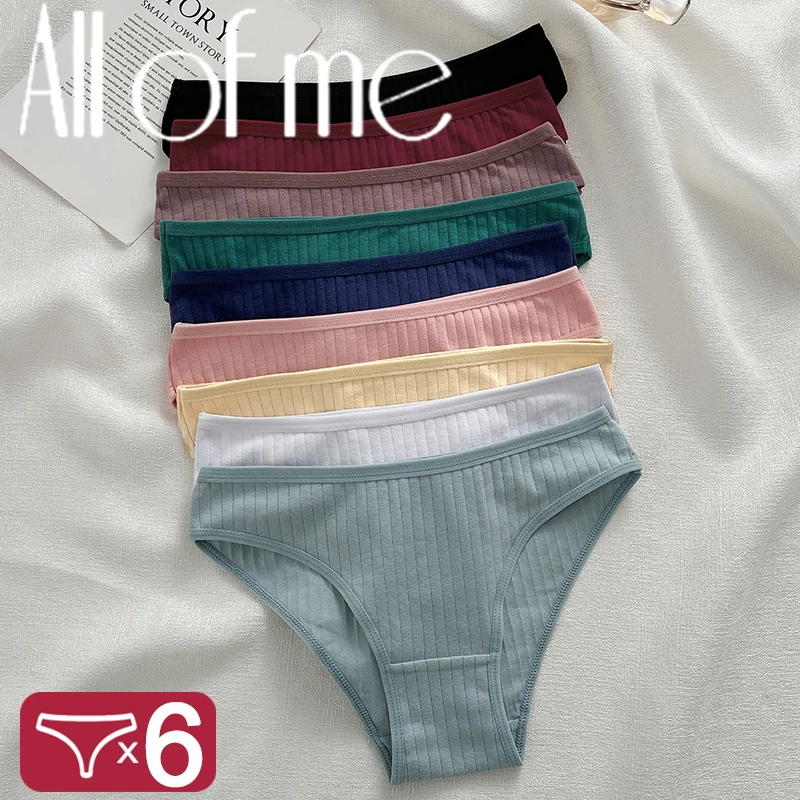 

6Pcs/Set Sexy Cotton Panties for Women Underwear Striped Panty Female Soft Lingeries Briefs Pantys Girl Underpant Intimates