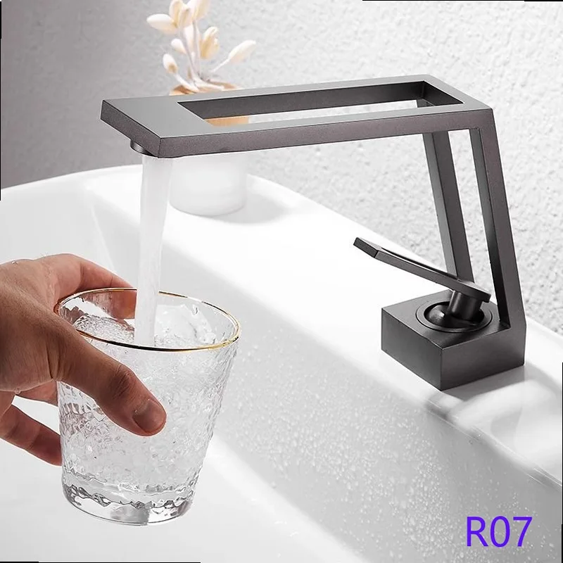 Creative Hollow Solid‑Brass Basin Sink Faucet, Hot & Cold Water Mixer Tap for Home Bathroom Use