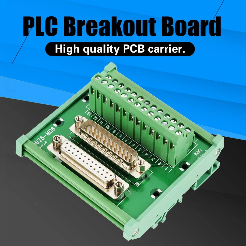 DB25 D Sub Male & Female Header Breakout Board Terminal Board DIN Rail Mount Interface Module