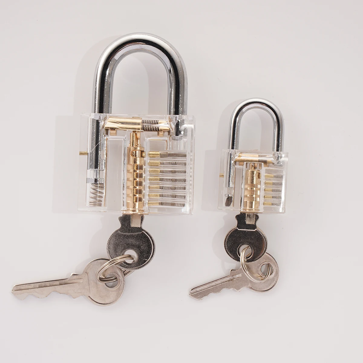 Transparent Practice Padlock with Keys 80x50mm DIY Visible Lock Pick Tools Cutaway Practice Padlock Training Locksmith Tool