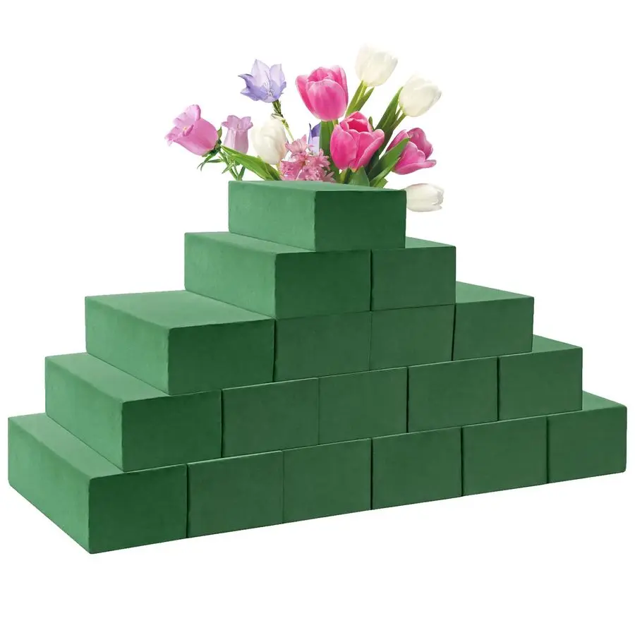 

18 Pcs Floral Foam Blocks, Green Wet Dry Flower Foam for Fresh amp Artificial Flower Arrangements, DIY Craft Supplies for Center
