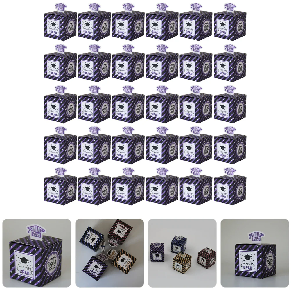 

50Pcs Graduation Candy Boxes Paper Candy Holder Favor Boxes Graduation Party Treats Packaging Box Sweet Container