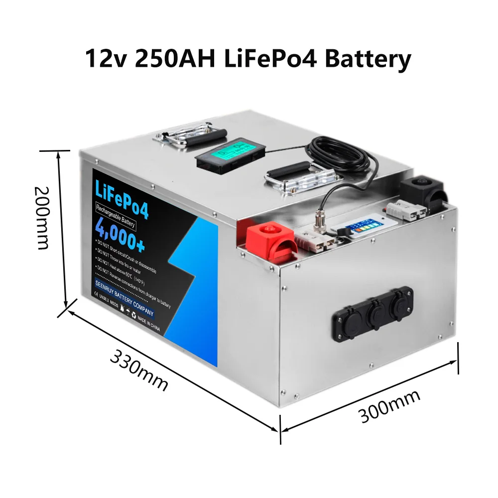 12v 250AH Lifepo4 แบตเตอรี่ในตัว BMS บลูทูธเสริม forSolar ระบบแบตเตอรี่ลิเธียมเหล็กฟอสเฟตเรือ RV Campers Motorhome