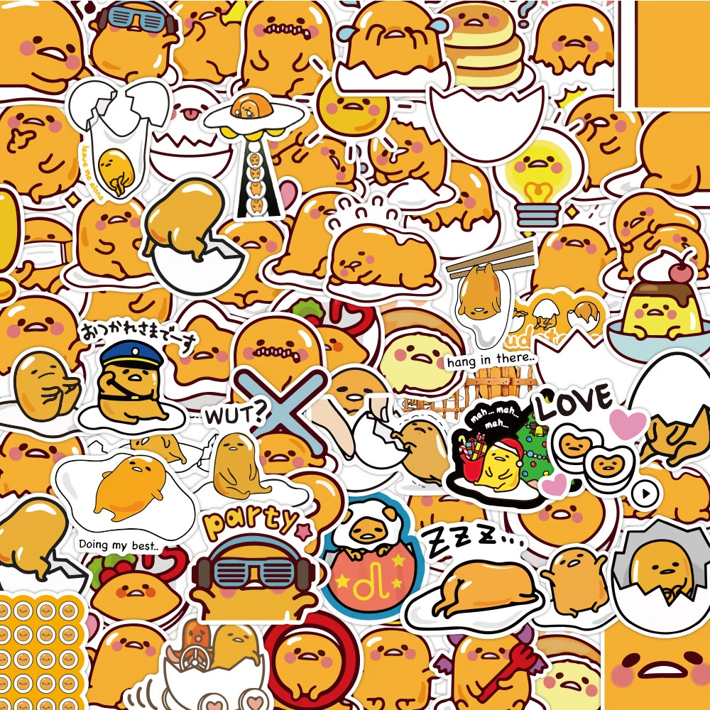 10/30/60/120pcs Cute Cartoon Gudetama Sanrio Stickers Funny Graffiti Kids Sticker Toy DIY Phone Case Laptop Guitar Decals Decor