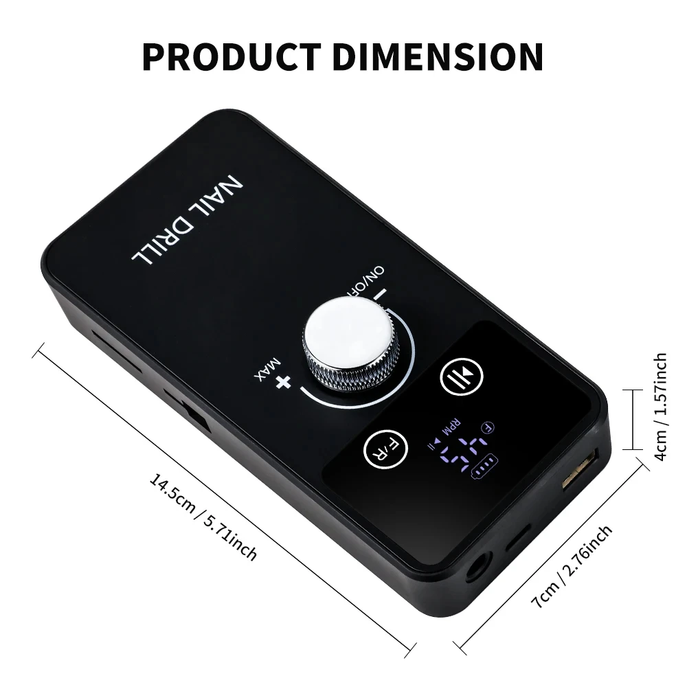 45000RPM Rechargeable Nail Drill Machine - Professional Electric Nail File for Manicure & Pedicure