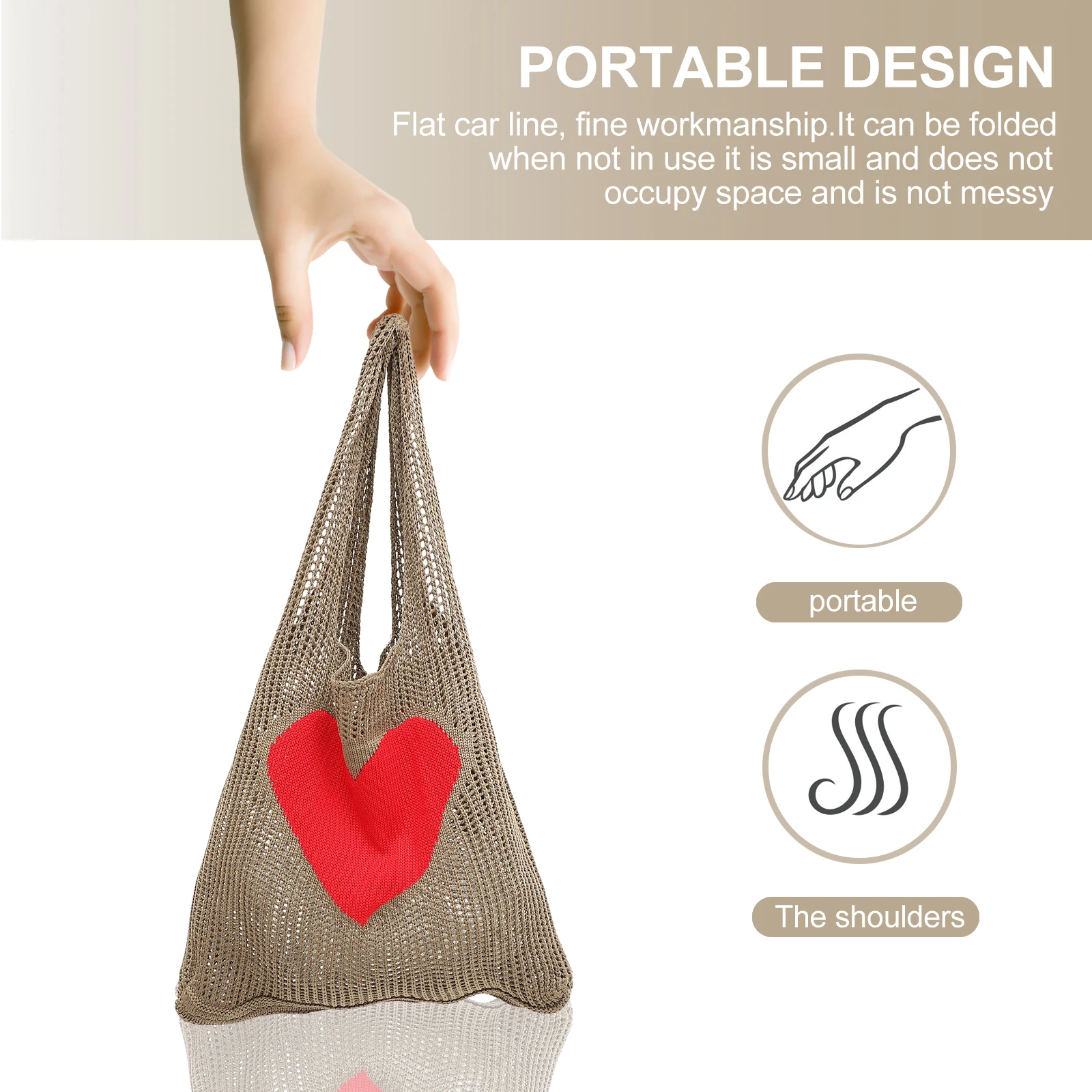

Grocery Storage Mesh Bag Tote Shopping Bags for Groceries Lightweight Knitting Women