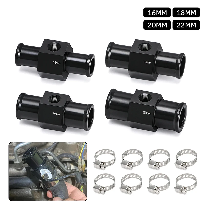

Black Water Temp Gauge Radiator Temperature Water Temps Joint Pipe Sensor 16MM 18MM 20MM 22MM Hose Adapter