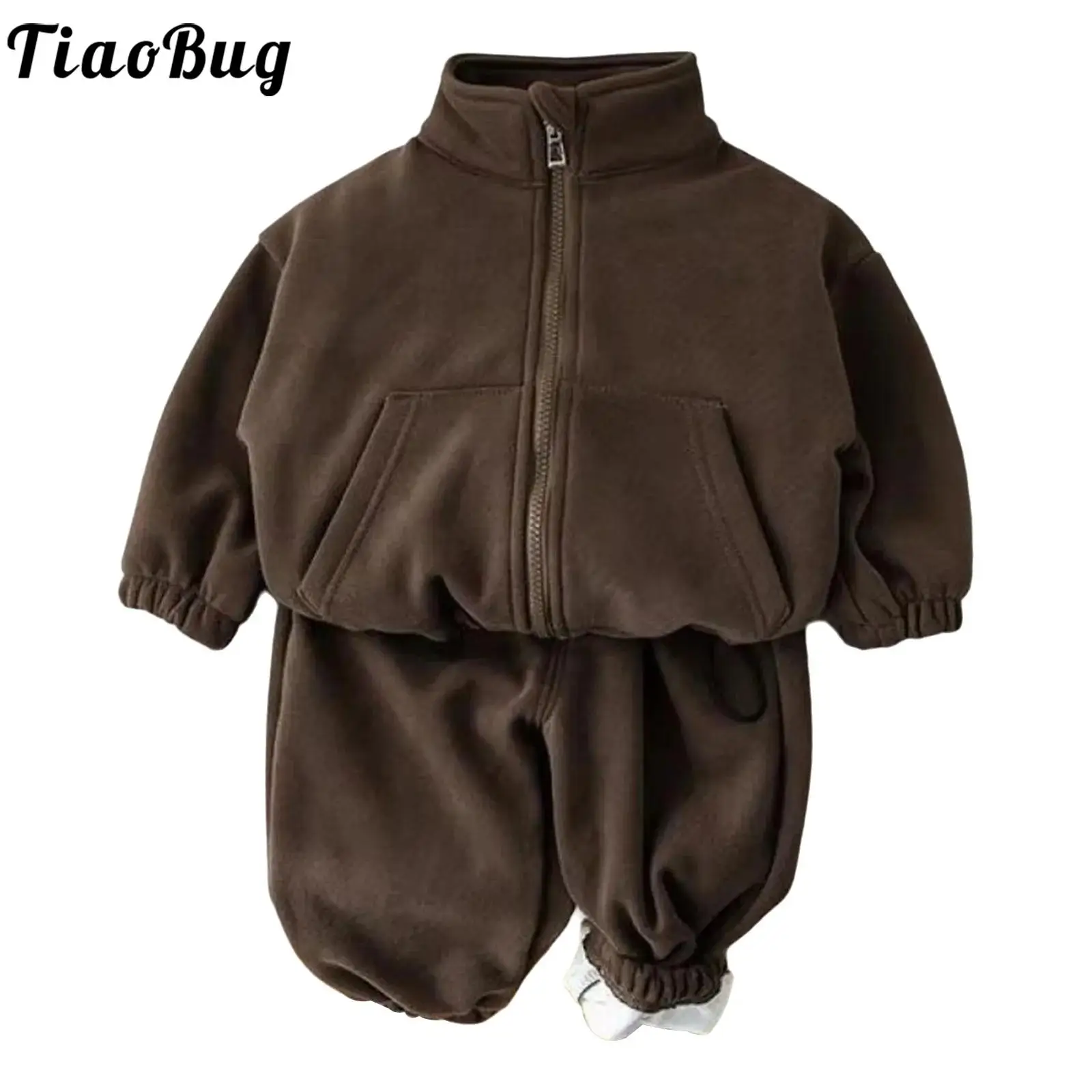 

Winter New Baby Clothes Set Long Sleeve Warm Fleece Lined Jacket With Pants Children Toddler Outfit Fashion Tracksuit Daily Wear