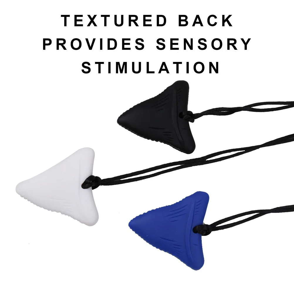 

3Pcs Baby Teether Necklace Shark Shaped Chew Pendant Soft Safe Molar Training Tool for Teething Toddlers and Use