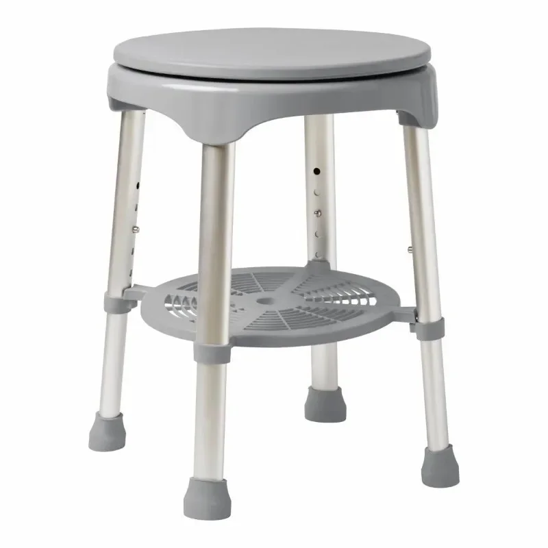 

Durable Round Shower Stool, Supports up to 300 lbs, Gray