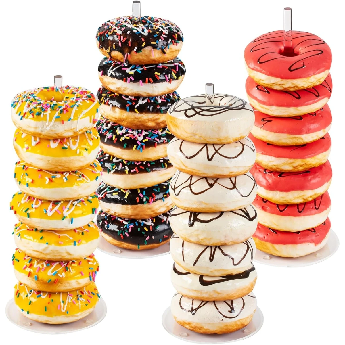 

2/4Pcs Acrylic Donut Display Stand Tower - Dessert Table Holder for Donuts, Bagels & Doughnuts for Parties, Christmas, Birthday