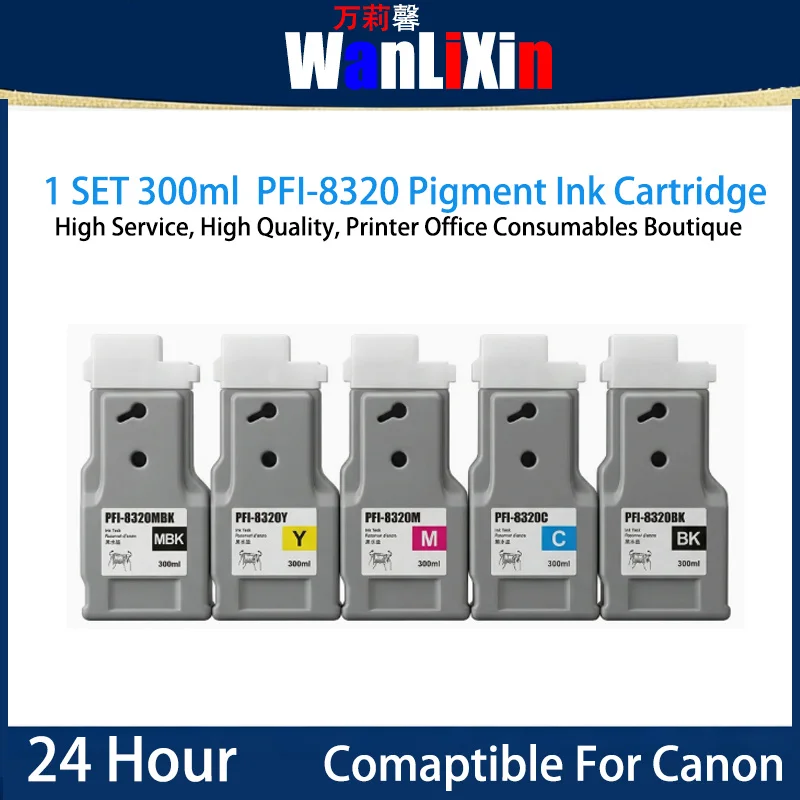 

1 SET 300ml PFI-8320 Pigment Ink Cartridge Compatible For Canon TM5200 5300 5205 5305 Printer